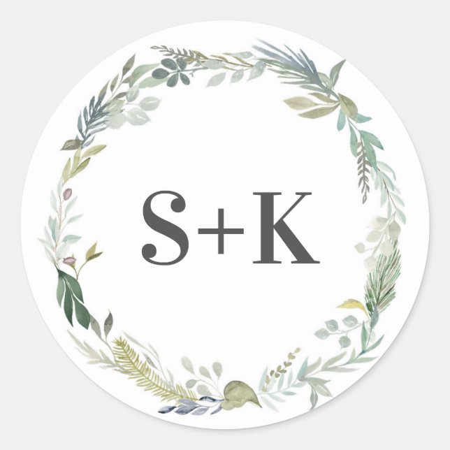 Feuille de feuillage vert Autocollants de mariage  (Devant)