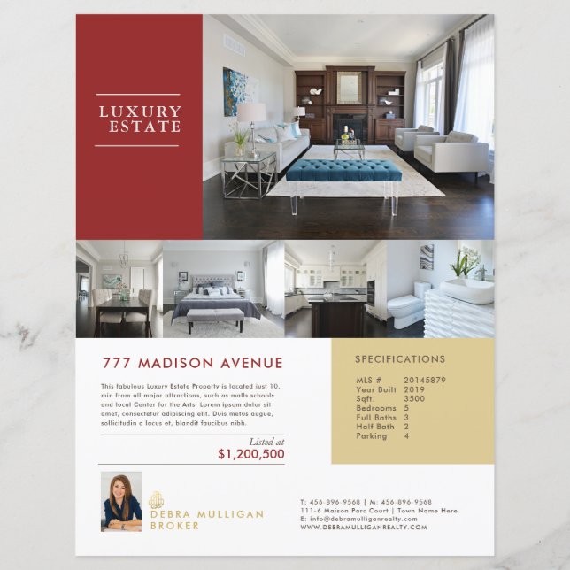 Feuille de fonction Immobilier Flyer personnalisé  (Dos)