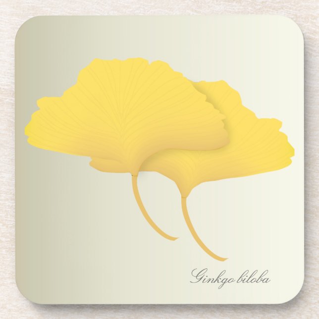 Feuille de Ginkgo dans des dessous de verre (Devant)