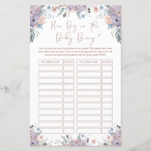 Feuille de jeu pour Baby Shower - Bébé à venir - F
