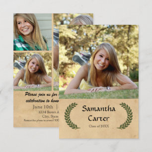 Feuille de laurier - faire-part de l'obtention du