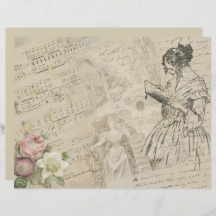 Feuille de musique vintage Lady Script Scbook Papi