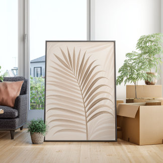 Feuille de palme - Zen neutre - Art mural - Décor