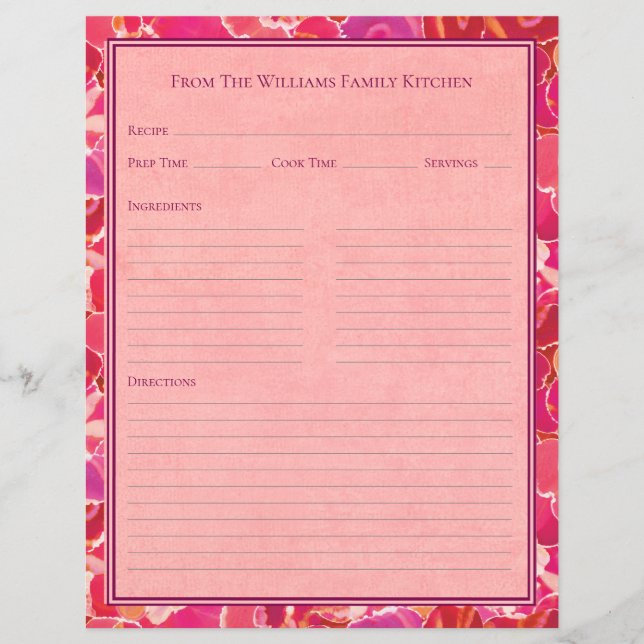 Feuille de papier abstraite aquarelle rouge rose p (Devant)