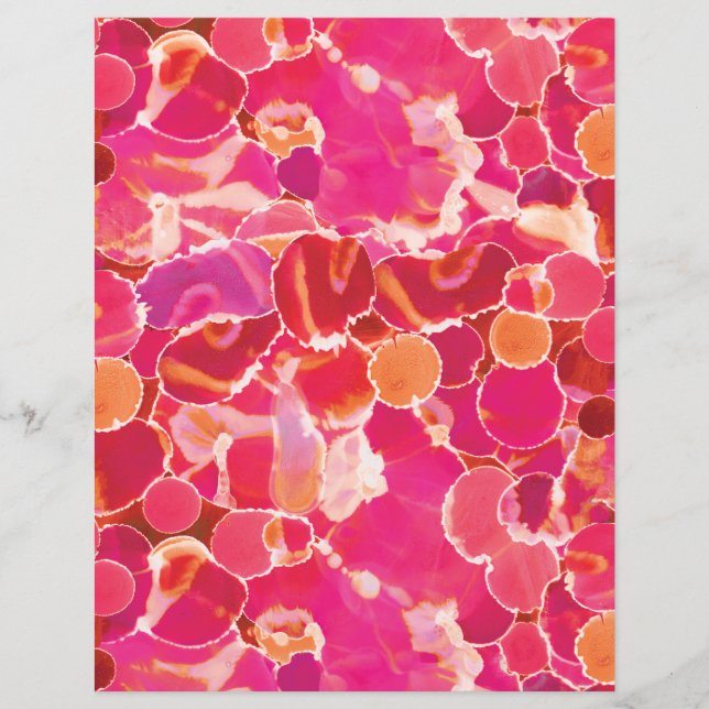 Feuille de papier aquarelle abstraite rose rouge c (Devant)