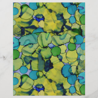 Feuille de papier aquarelle verte sarcelle bleue a