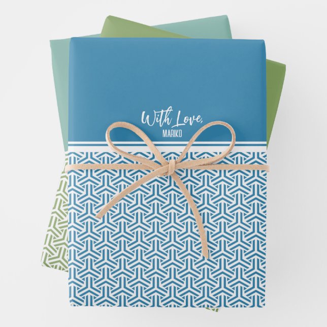 Feuille De Papier Cadeau 毘 沙 門 亀 甲 |Bishamon Kikko motif traditionnel japon (En situation)