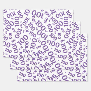 Feuille De Papier Cadeau 0ème motif numérique aléatoire noir/blanc moderne