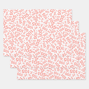 Feuille De Papier Cadeau 105e anniversaire motif de nombres aléatoires cora