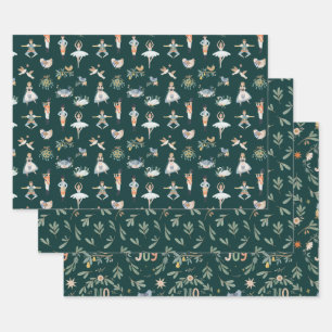 Feuille De Papier Cadeau 12 Jours de Noël Vacances Classique