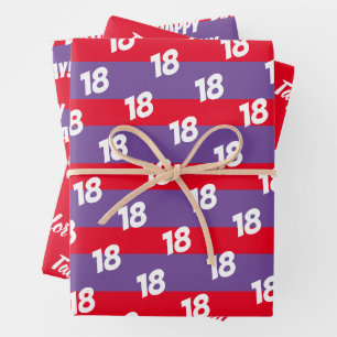 Feuille De Papier Cadeau 18th Happy Birthday Ajouter un nom