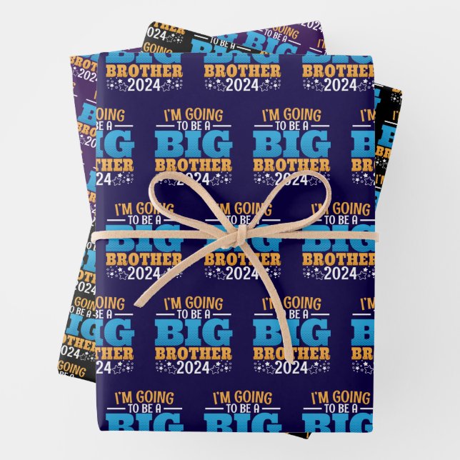 Feuille De Papier Cadeau 2024 sera un grand frère (En situation)