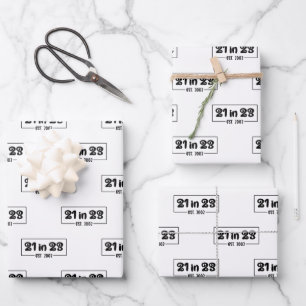 Feuille De Papier Cadeau 21e anniversaire Cadeau 21 en 23 Est 2002