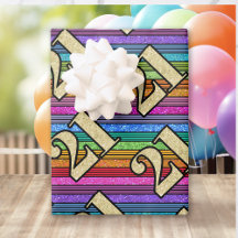 21e anniversaire Gold Numbers Parties scintillant 