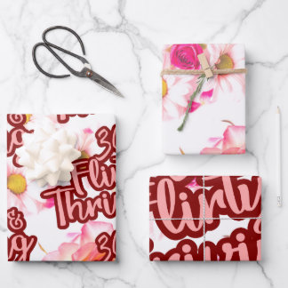 Feuille De Papier Cadeau 30e anniversaire Trente Flirty et Fun Fun Rose