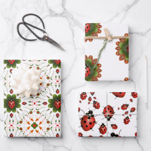 Feuille De Papier Cadeau 3 X Ladybug