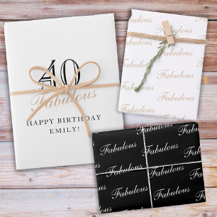 Feuille De Papier Cadeau 40 ans et Fabuleux Scénario Femme Moderne 40e Anni
