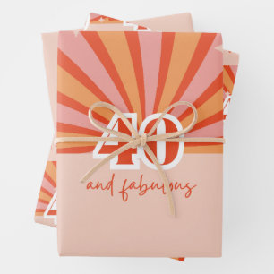 Feuille De Papier Cadeau 40 et fabuleux, retro pêche vive