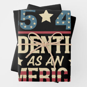 Feuille De Papier Cadeau 45 47 Je M'Identifie Comme Un Drapeau Américain Tr