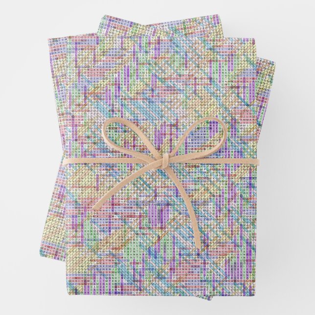 Feuille De Papier Cadeau 4 000 Filles Noms Mot Recherche Puzzle résolu (En situation)