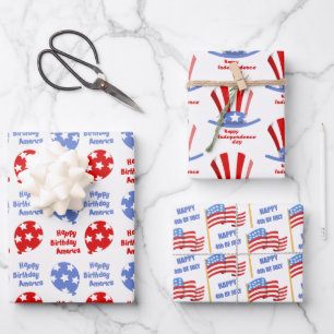 Feuille De Papier Cadeau 4 juillet fête de l'indépendance Amérique patrioti