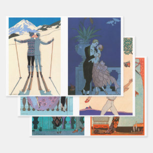 Feuille De Papier Cadeau 6 conceptions différentes de George Barbier