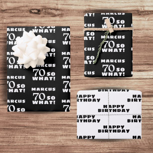 Feuille De Papier Cadeau 70 et alors Typographie de citation drôle pour 70e