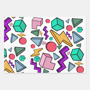 Feuille De Papier Cadeau 80s esthétique Vintage rétro