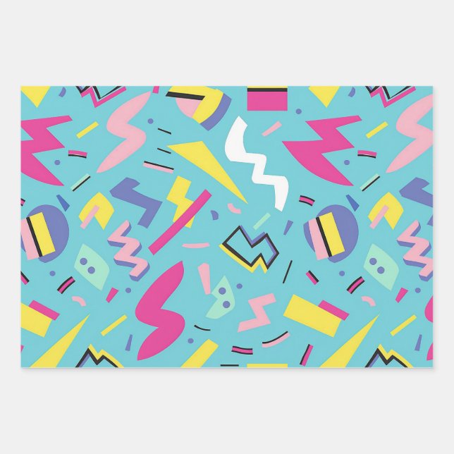 Feuille De Papier Cadeau 90s Retro Pop Art Motif (Devant)