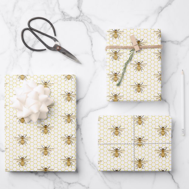 Feuille De Papier Cadeau A little Honey Is On The Way Baby Shower (Recto)