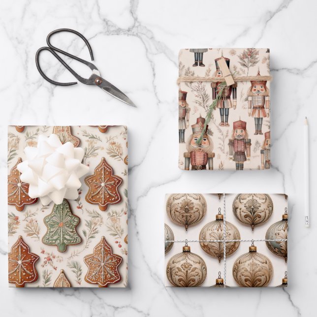 Feuille De Papier Cadeau A Vintage Christmas Season  (Recto)