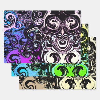 Feuille De Papier Cadeau Abstract colorful swirls 
