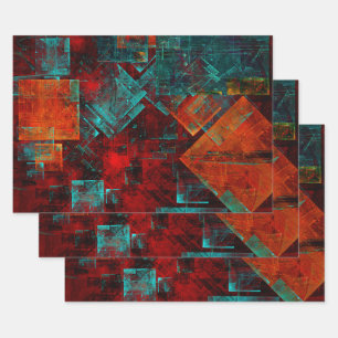 Feuille De Papier Cadeau Abstrait Cool coloré moderne Motif artistique