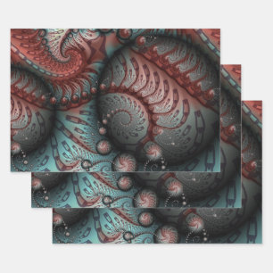 Feuille De Papier Cadeau Abstrait Imaginaire dynamique Fractal Art Brown Bl