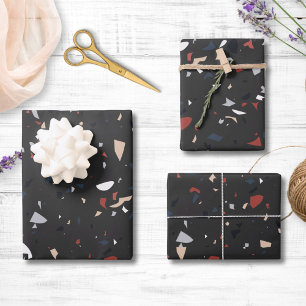 Feuille De Papier Cadeau Abstrait moderne Terrazzo Motif du milieu du siècl