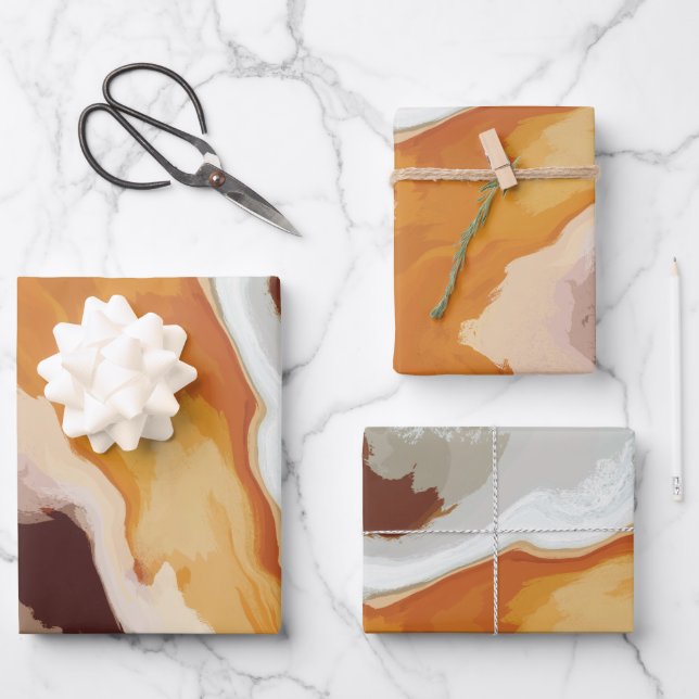 Feuille De Papier Cadeau Abstrait Pastel Paint Fox Tail Edition (Recto)