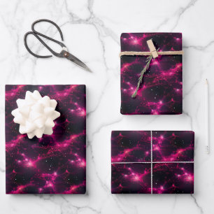 Feuille De Papier Cadeau Abstrait rose et noir