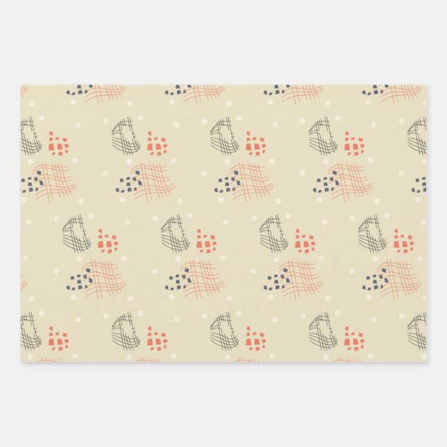 Feuille De Papier Cadeau abstrait rouge (Devant)