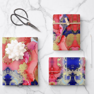 Feuille De Papier Cadeau Abstrait rouge rouge violet