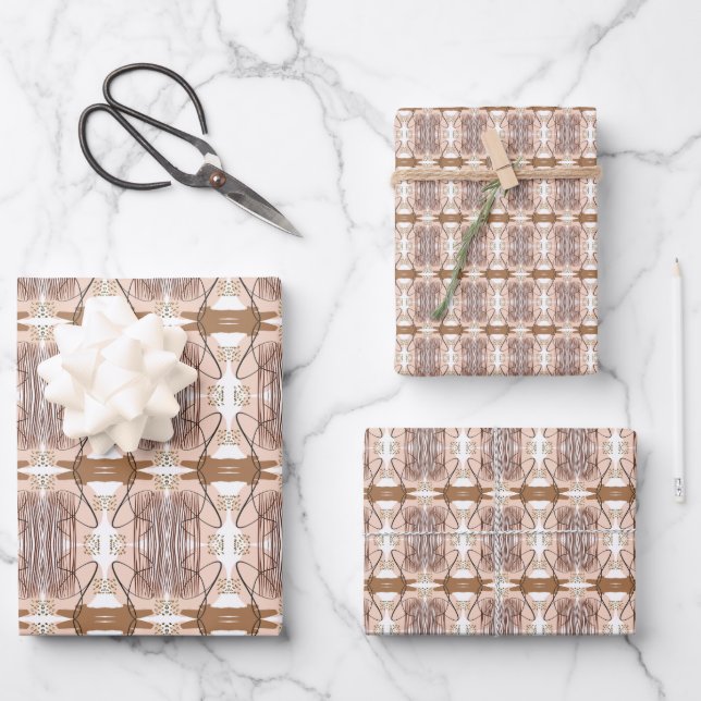 Feuille De Papier Cadeau Abstrait Terrain en terre cuite moderne Boho (Recto)