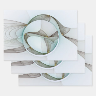 Feuille De Papier Cadeau Abstrait Turquoise Brown Gold Elegance