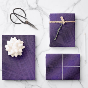 Feuille De Papier Cadeau Acceptation   Médaillons de méditation violette