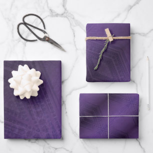 Feuille De Papier Cadeau Acceptation   Motif Boho violet écectique