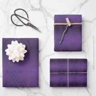 Feuille De Papier Cadeau Acceptation   Motif Boho violet écectique