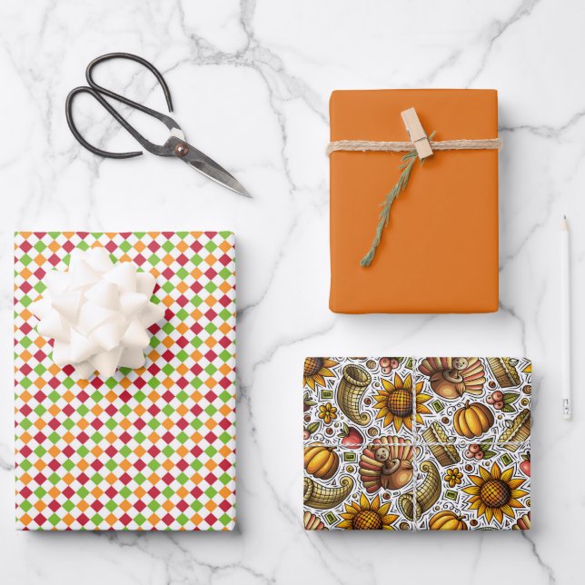 Feuille De Papier Cadeau Action de grâce  (Recto)