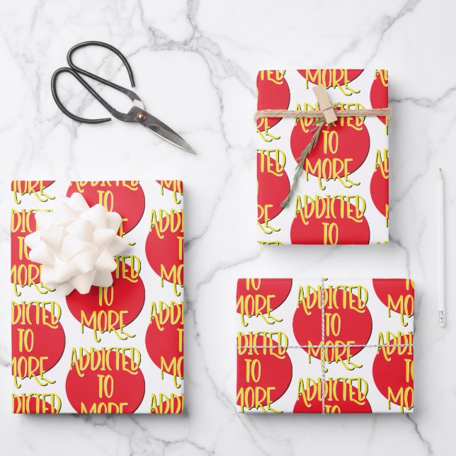 Feuille De Papier Cadeau Addicité À Plus De Slogan De Récupération (Recto)