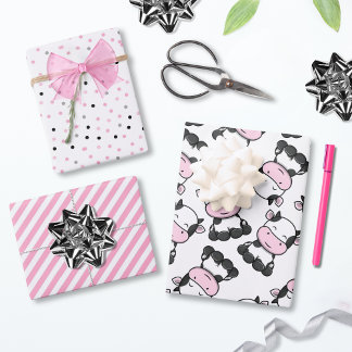 Feuille De Papier Cadeau Adorable Baby Cow Ensemble de coordination de