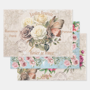 Feuille De Papier Cadeau Adorable rustique vintage Jardin fleuriste