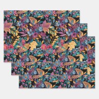 Affaire mixte Floral Leaves Berry Watercolor