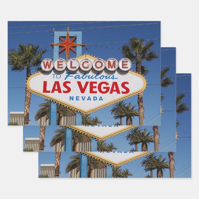Feuille De Papier Cadeau Affiche de bienvenue Las Vegas (Lot)